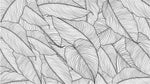 Banana Leaves Wallpaper, Palm Leaves Line Art Pattern Peel and Stick Wall Mural. #6330