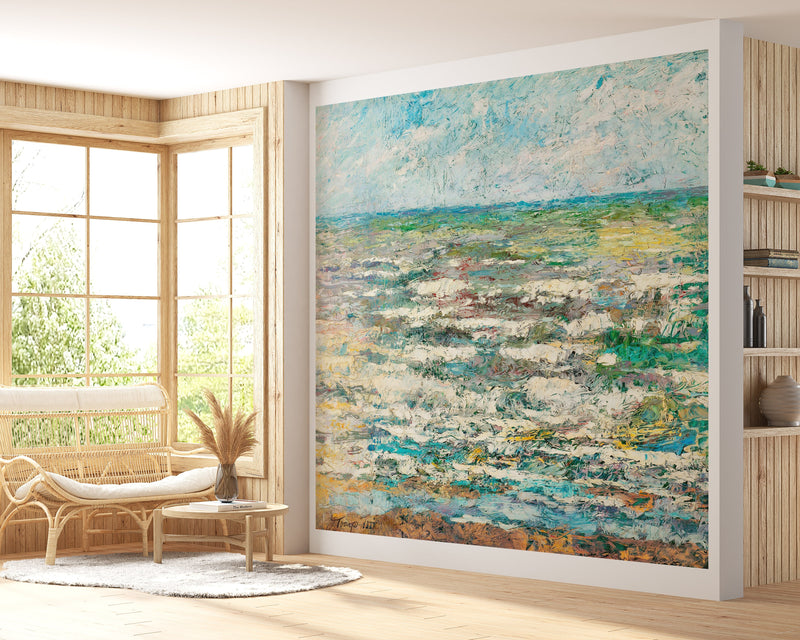 The Sea Painting from 1887 by Jan Toorop. Wall Mural / Peel and Stick Wallpaper. #6334