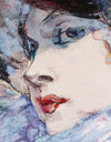 Vintage Painting, Three Women in Profile by Artist Henry Somm. Large Wall Mural / Peel and Stick Wallpaper. #6338