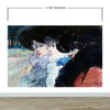 Vintage Painting, Three Women in Profile by Artist Henry Somm. Large Wall Mural / Peel and Stick Wallpaper. #6338