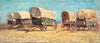 Western Cowboy Theme Wall Mural Decor. Study of Covered Wagons by Samuel Colman. Painting Artwork. Peel and Stick Wallpaper. #6339