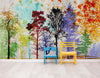 Forest Trees Wall Mural. Abstract Color Print. Peel and Stick Wallpaper / Removable Wall Mural. #6342
