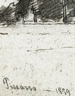 Forest Trees Wallpaper Peel and Stick Mural, Grove of Trees Drawing by Camille Pissarro. #6344