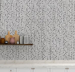 Stylish Hand-drawn Thin Vertical Lines and Dots Wall Mural Pattern. Peel and Stick Wallpaper. #6346