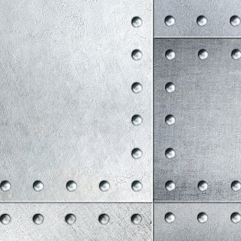 Stainless Steel Metal Grunge Design Wall Mural. Industrial Theme Peel and Stick Wallpaper. #6350