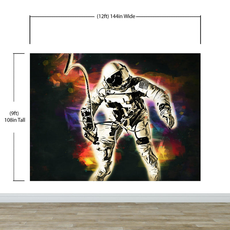 Astronaut Flowing in Space Wall Mural. NASA photo of Astronaut Edward H. White II in space. Peel and Stick Wallpaper. #6359