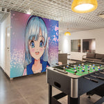 Cute Girl Anime Wall Mural. Japanese Style Animation Design. #6360
