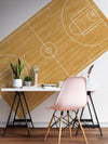 Basketball Court Hardwood Pattern Wall Mural. #6361