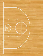 Basketball Court Hardwood Pattern Wall Mural. #6361