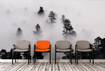 Foggy Forest Wallpaper Black and White Wall Mural. #6368