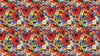 Colorful Blooming Flower Wall Mural. Tropical Floral Design Pattern Peel and Stick Wallpaper. #6370