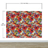 Colorful Blooming Flower Wall Mural. Tropical Floral Design Pattern Peel and Stick Wallpaper. #6370