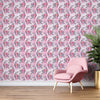 Pink Mermaid Wall Mural. Magical Cute Mermaid and Seahorse in Ocean Peel and Stick Wallpaper. #6371