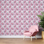 Pink Mermaid Wall Mural. Magical Cute Mermaid and Seahorse in Ocean Peel and Stick Wallpaper. #6371