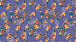 Tropical Flower Wall Mural. Paradise Botanical Flowers and Leave Purple Very Peri Color Background. #6376