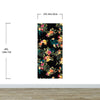 Tropical Flower Wall Mural. Paradise Botanical Flowers and Leave Black Background. #6372
