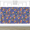 Tropical Flower Wall Mural. Paradise Botanical Flowers and Leave Purple Very Peri Color Background. #6376