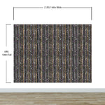 Glamour Gold Stripe Wall Mural. White and Purple Dot Peel and Stick Wallpaper. #6378