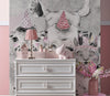 Safari Baby Animals Wall Mural. Baby Elephant, Giraffe, Rhino, Lion and Zebra Peel and Stick Wallpaper. #6383