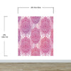 Large Floral Mandala Wall Art Wallpaper. Pink and Purple Ornament Design Peel and Stick Wall Mural. #6384