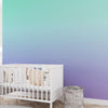 Pastel Color Wall Mural. Turquoise to Plum Purple Gradient Color Blend Design Wallpaper. #6385