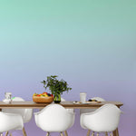 Pastel Color Wall Mural. Turquoise to Plum Purple Gradient Color Blend Design Wallpaper. #6385