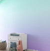 Pastel Color Wall Mural. Turquoise to Plum Purple Gradient Color Blend Design Wallpaper. #6385