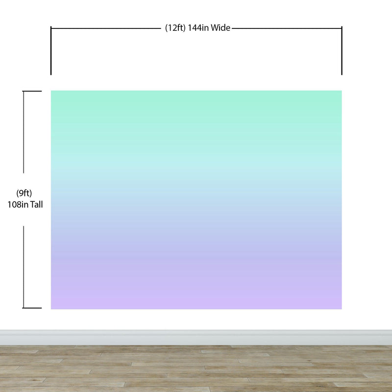 Pastel Color Wall Mural. Turquoise to Plum Purple Gradient Color Blend Design Wallpaper. #6385