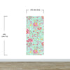 Mint Color Flower Pattern Wall Mural. Tropical Botanical Floral Peel and Stick Wallpaper. #6387