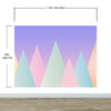 Geometric Triangular Mountain Wall Mural. Pastel Color Peel and Stick Wallpaper. #6388