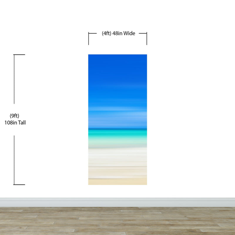Tropical Beach Wall Mural. Abstract Blur View of Coastline Peel and Stick Wallpaper. #6389