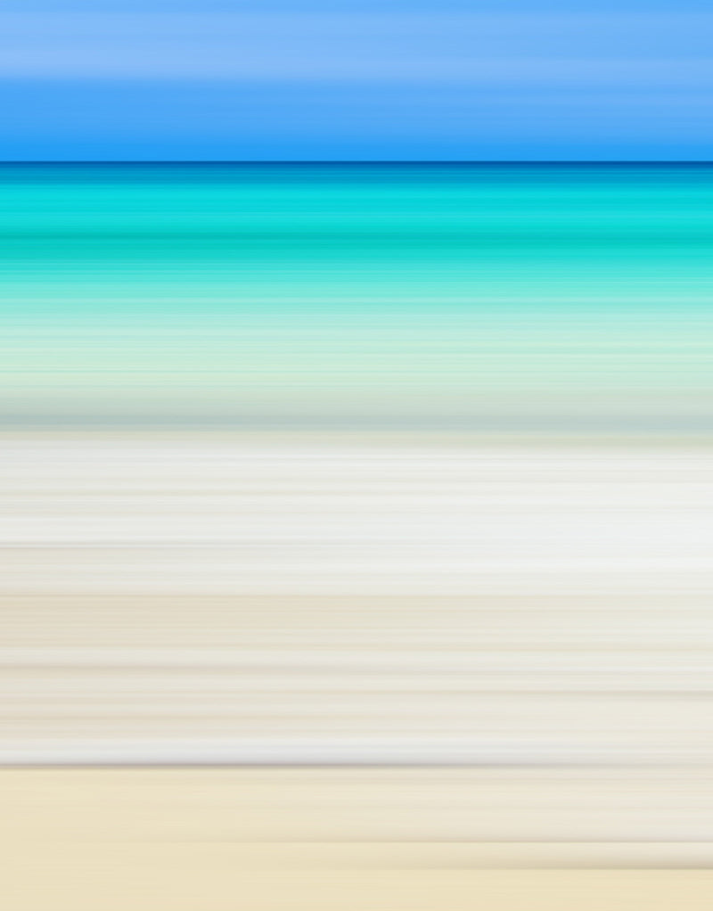 Tropical Beach Wall Mural. Abstract Blur View of Coastline Peel and Stick Wallpaper. #6389