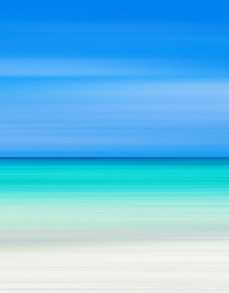 Tropical Beach Wall Mural. Abstract Blur View of Coastline Peel and Stick Wallpaper. #6389