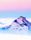 Pastel Color Mountain View on Top of Clouds Wall Mural. Peel and Stick Wallpaper / Removable Wall Mural. #6402
