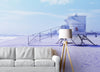 Lifeguard Tower on Pensacola Beach Wall Mural. Pastel Color Theme Peel and Stick Wallpaper. #6415