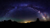 Milky Way Galaxy Stars Wall Mural. Starry Night Over Devils Tower National Monument Park. #6416