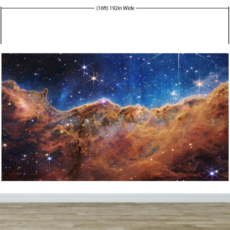 Cosmic Cliffs in the Carina Nebula Photo (NIRCam Image) from NASA, ESA, CSA, STScI. Galaxy Nebula Space Wall Mural | Peel and Stick Wallpaper.  #6421