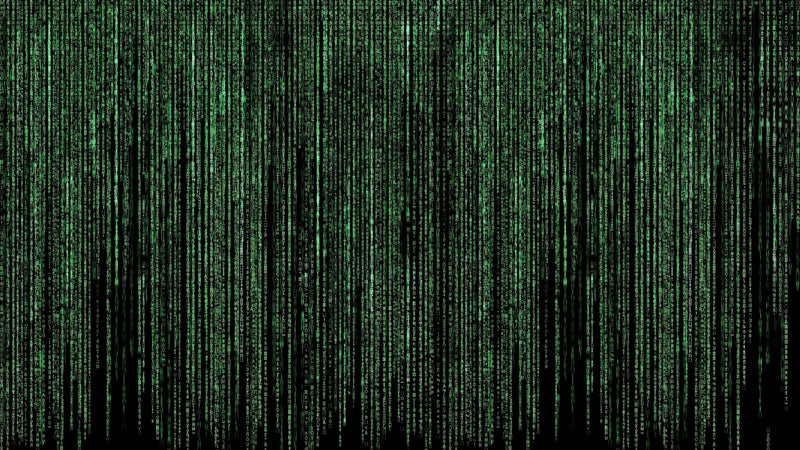 Computer Matrix Style Lines of Code Wall Mural. Science Fiction Decor. #6430