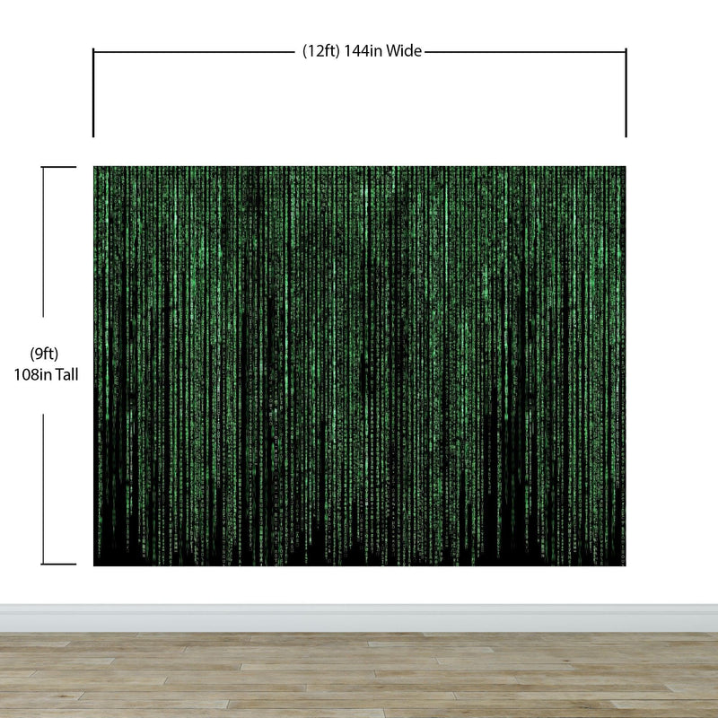 Computer Matrix Style Lines of Code Wall Mural. Science Fiction Decor. #6430