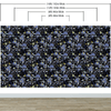 Blue and Black Color Flower Pattern Wall Mural. Tropical Botanical Floral Peel and Stick Wallpaper. #6437