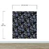 Blue and Black Color Flower Pattern Wall Mural. Tropical Botanical Floral Peel and Stick Wallpaper. #6437