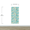 Teal Color Autumn Leaves Pattern Wall Mural. Retro Illustration Foliage Pattern. #6438