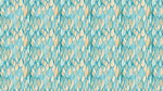 Teal Color Autumn Leaves Pattern Wall Mural. Retro Illustration Foliage Pattern. #6438