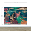 Vintage Retro Underwater Marine Sea Life Wall Mural. Beach / Nautical / Marine Life Theme Peel and Stick Wallpaper. #6442