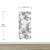 Vintage Flower Pattern Illustration Wall Mural. Black and White Peel and Stick Wallpaper. #6443