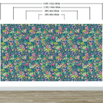 Colorful Flower Garden with Bird House Illustration Wall Mural. #6444