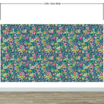 Colorful Flower Garden with Bird House Illustration Wall Mural. #6444