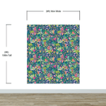 Colorful Flower Garden with Bird House Illustration Wall Mural. #6444