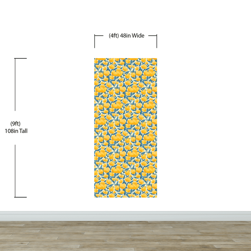 Yellow Floral Flower Background Pattern Wall Mural. #6456