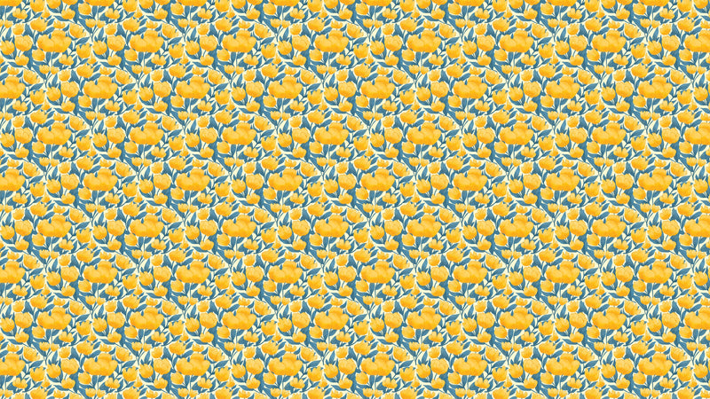 Yellow Floral Flower Background Pattern Wall Mural. #6456